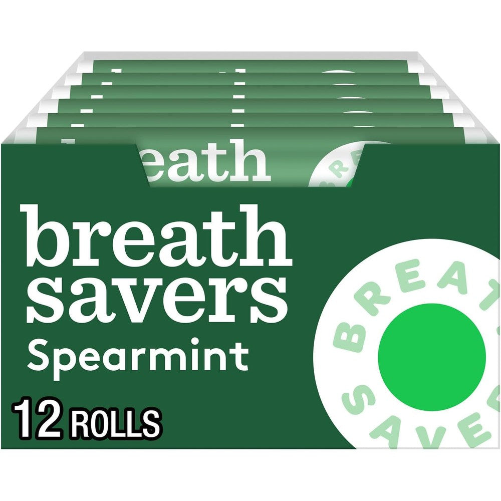Breath Savers spearmint sugar free breath mints front view premium imported mouth freshener