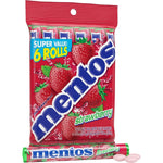 Mentos Strawberry Chewy Mint Candy Roll six pack party bundle front view