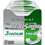 Breath Savers 3-Hour Spearmint Sugar Free Breath Mints Tins 1.27 Ounce Each Pack Of 8