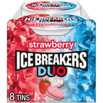 Ice Breakers Duo Fruit Plus Cool Strawberry Flavored Sugar Free Mints Pucks, 1.3 Ounce, 8 Count