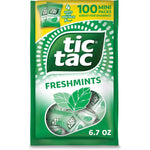 Tic Tac Freshmints Bulk Bag with 100 Mini Packs of 4 Mints Each for Share Size On The Go Breath Freshening 6.7 Ounces