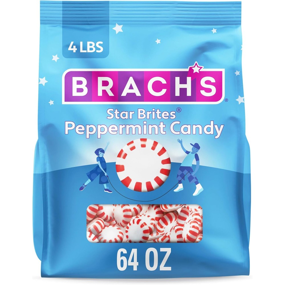 Brach's Star Brites Peppermint Hard Candy Individually Wrapped Mints Made With Real Peppermint Oil 64 Ounce 360 Count Bulk Bag