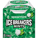 Ice Breakers Spearmint Sugar Free Breath Mints With Cooling Crystals, Pack Of 8 Convenient On The Go Tins, 1.5 Ounce Each