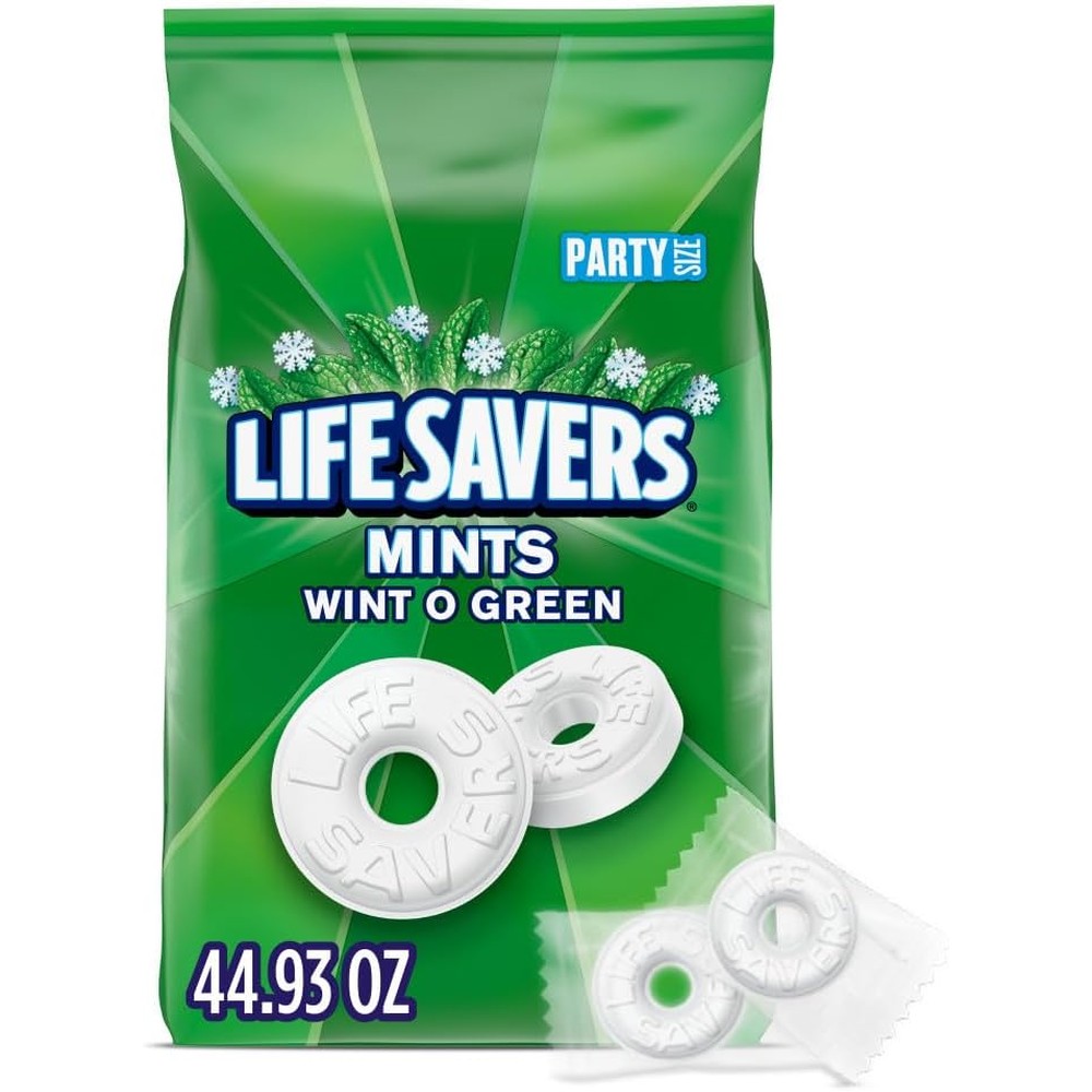 Life Savers Wint-O-Green Breath Mint Bulk Hard Candy Party Size Mints Bag 44.93 Ounce