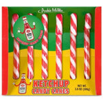 Accoutrements Archie McPhee Ketchup Flavored Candy Canes Novelty Holiday Treat Red And White Striped Design 3.8 Ounce 6 Pack