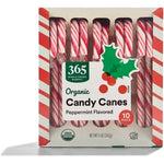 365 by Whole Foods Market Organic Peppermint Candy Canes Dye Free Holiday Treats Individually Wrapped Ten Count Five Ounce Box
