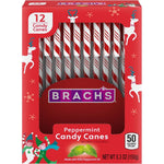Brach's Red And White Peppermint Candy Canes Classic Holiday Christmas Candy Made With Real Peppermint Oil Five Point Three Ounce Twelve Count Box