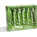 Accoutrements Fancy Pickle Flavored Christmas Candy Canes Green And White Striped Holiday Treats Six Count Three Point Eight Ounce Box