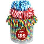 Yumzo Christmas Candy Canes Tutti Frutti Blue White Peppermint And Red White Cherry Mix Flavors Individually Wrapped Holiday Candy Gift Set 100 Count