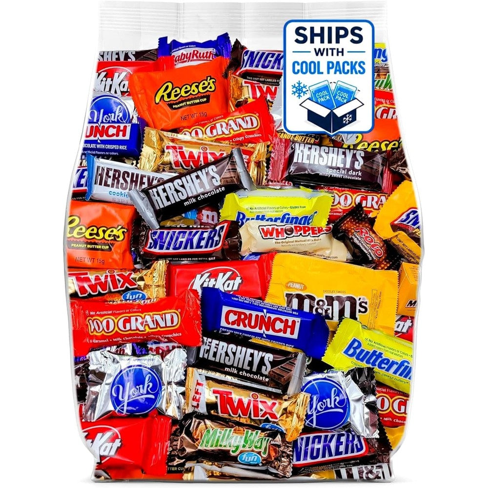 Katie’s Kandy Korner Assorted Chocolate Candy Variety Pack 5 Pound Bulk Chocolate Individually Wrapped Mini Bars For Parties And Office Snacks