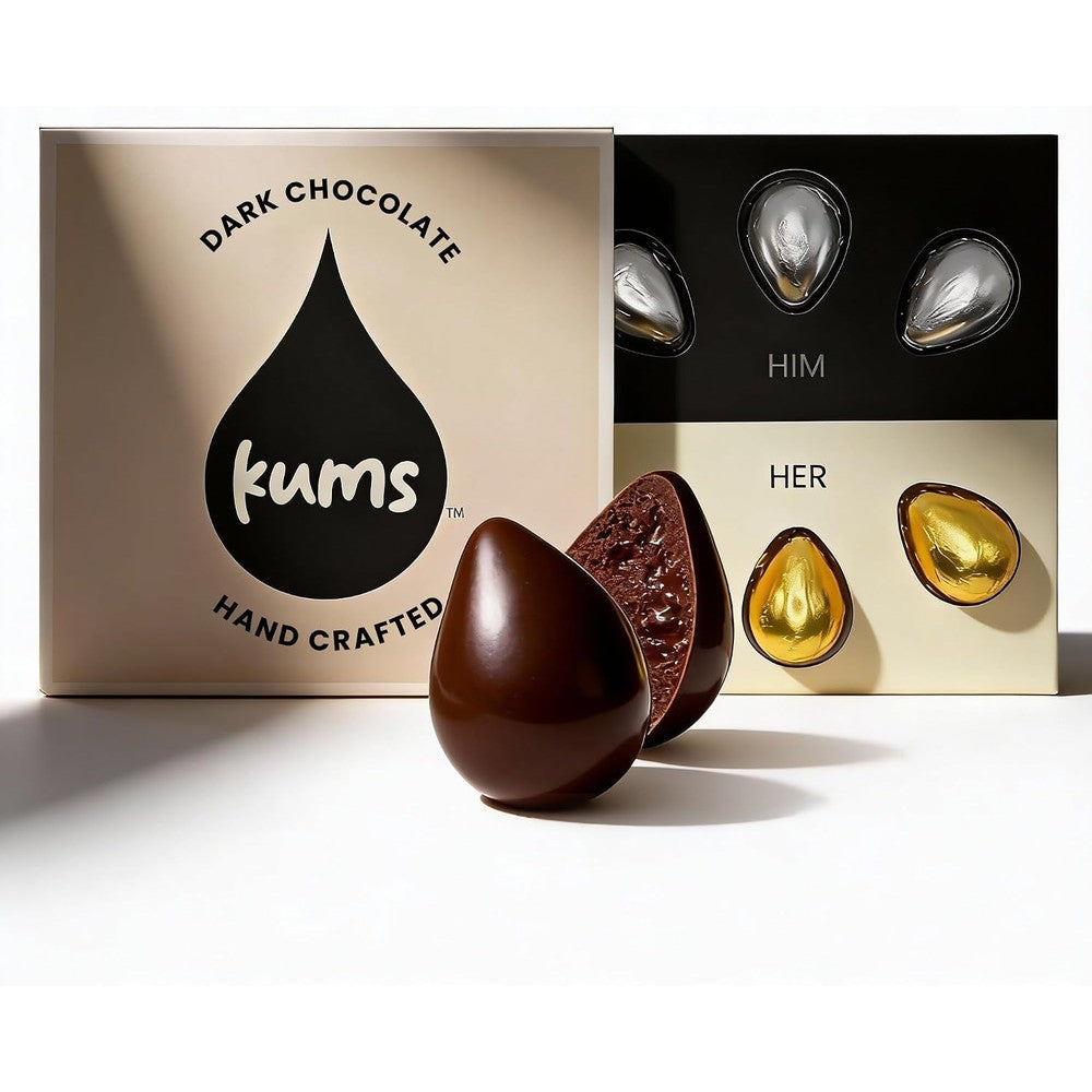 Kums Dark Chocolate Tabs for couples box front view