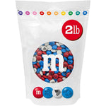 M&M'S World USA Patriotic Milk Chocolate Candy In Red White And Blue 2 Pounds Bulk Resealable Bag For Parties And Celebrations