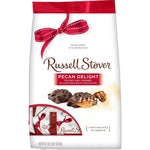 Russell Stover Pecan Delight Milk Chocolate Covered Candy Pack Crunchy Pecans And Buttery Caramel Individually Wrapped 16.10 Ounce Gusset Bag