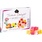 Cerez Pazari Turkish Delight With Rose Orange And Lemon Flavors 8.1 Ounce Gourmet Gift Box Traditional Vegan Confectionery Approximately 32 Pieces
