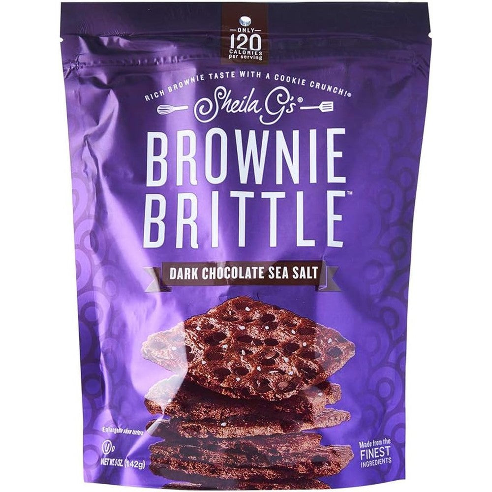 Sheila G's Brownie Brittle Dark Chocolate Sea Salt Thin And Crispy Gourmet Brownie Snacks Imported From United States 5 Ounce