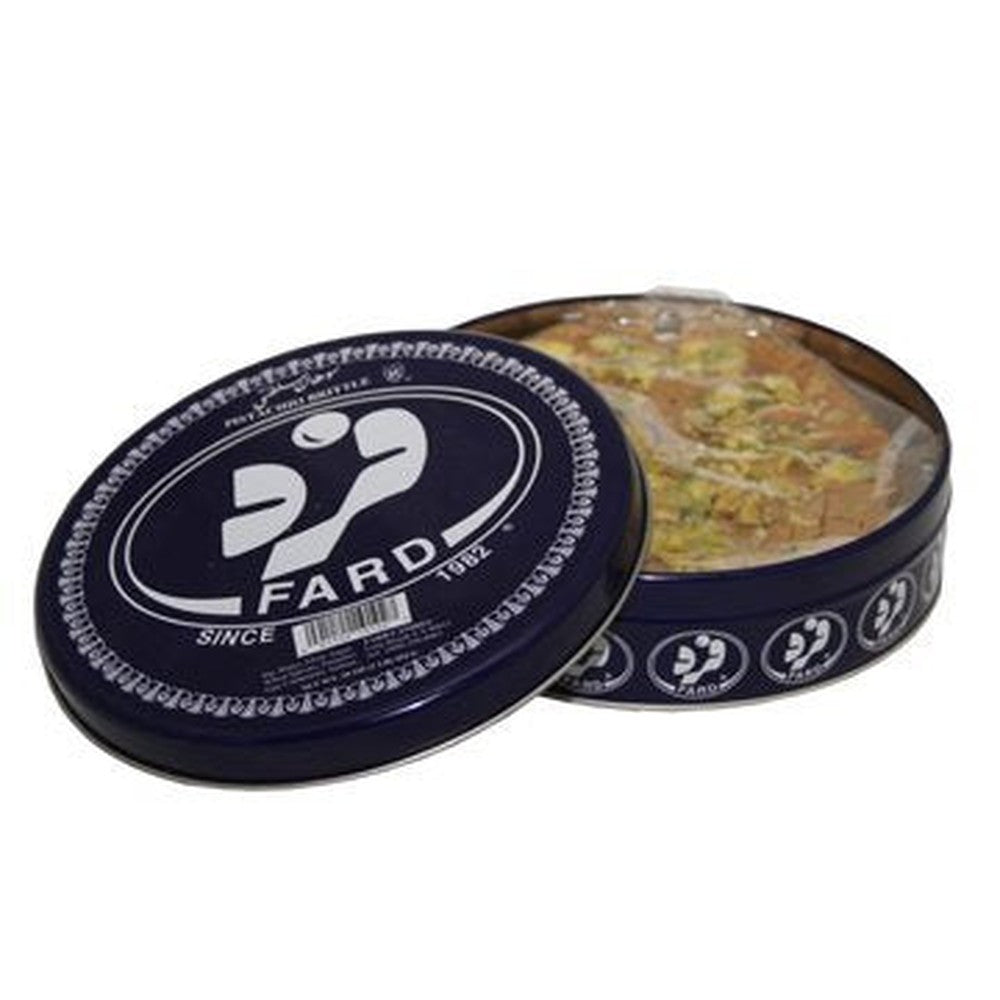 Fard Pistachio Brittle Sohan Candy Traditional Persian Saffron Infused Toffee In Elegant Blue Tin 16 Ounce