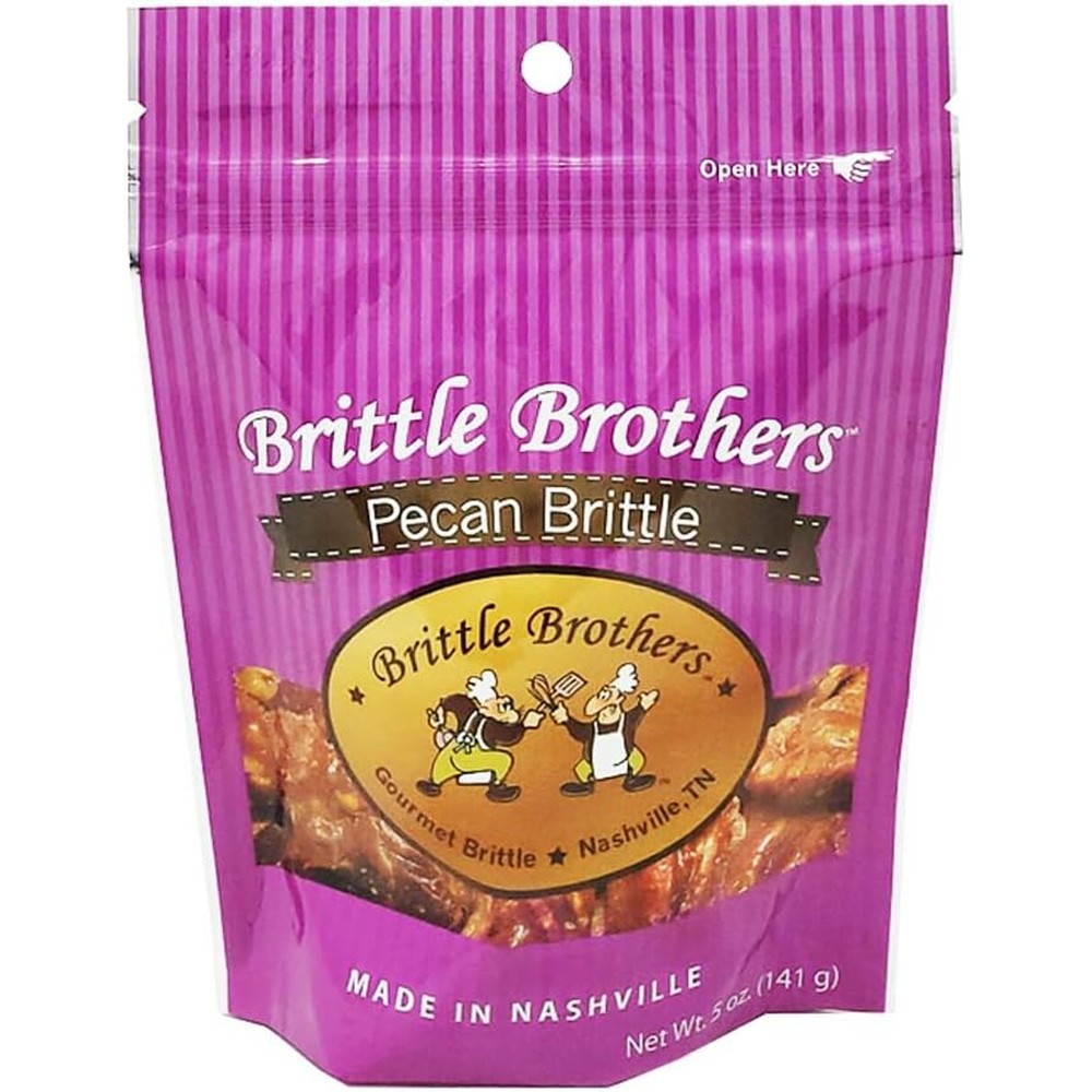 Brittle Brothers Pecan Brittle Gourmet Handmade Southern Style Candy Crafted With Jumbo Roasted Pecans And Buttery Flavor 5 Ounce Bag