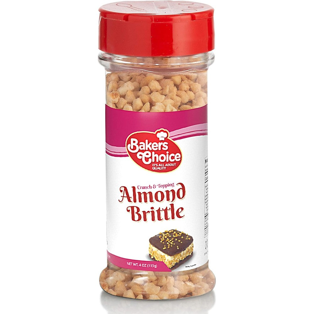 Baker's Choice Almond Brittle Crunch Nut Dessert Ice Cream Topping Dairy Free Kosher 4 Ounce