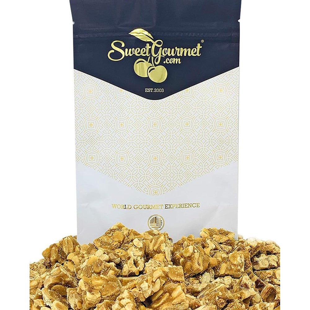 SweetGourmet Old Dominion Original Peanut Squares Classic Crunchy Butter Peanut Brittle Candy Snack Pack One Pound Sixteen Ounce