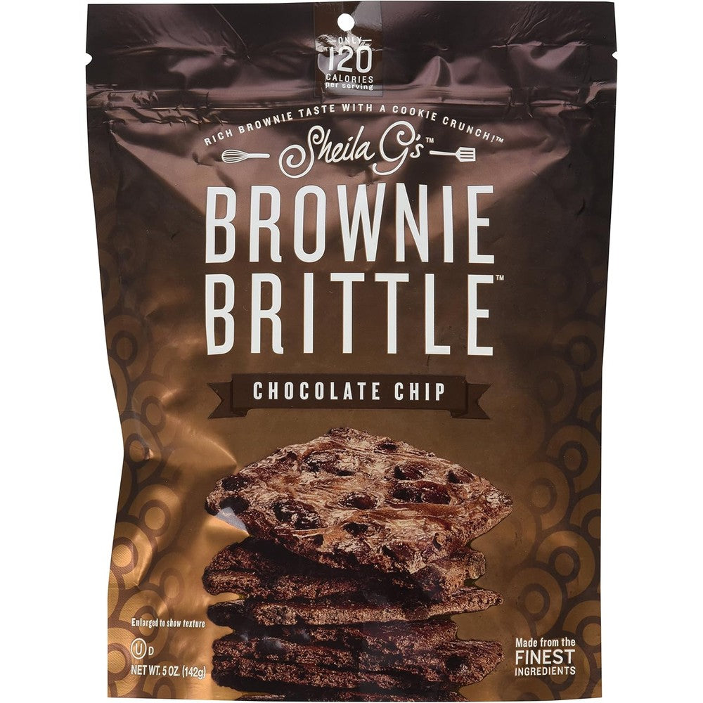Sheila G's Brownie Brittle Chocolate Chip Thin And Crunchy Cookie Snacks Five Ounce Six Pack