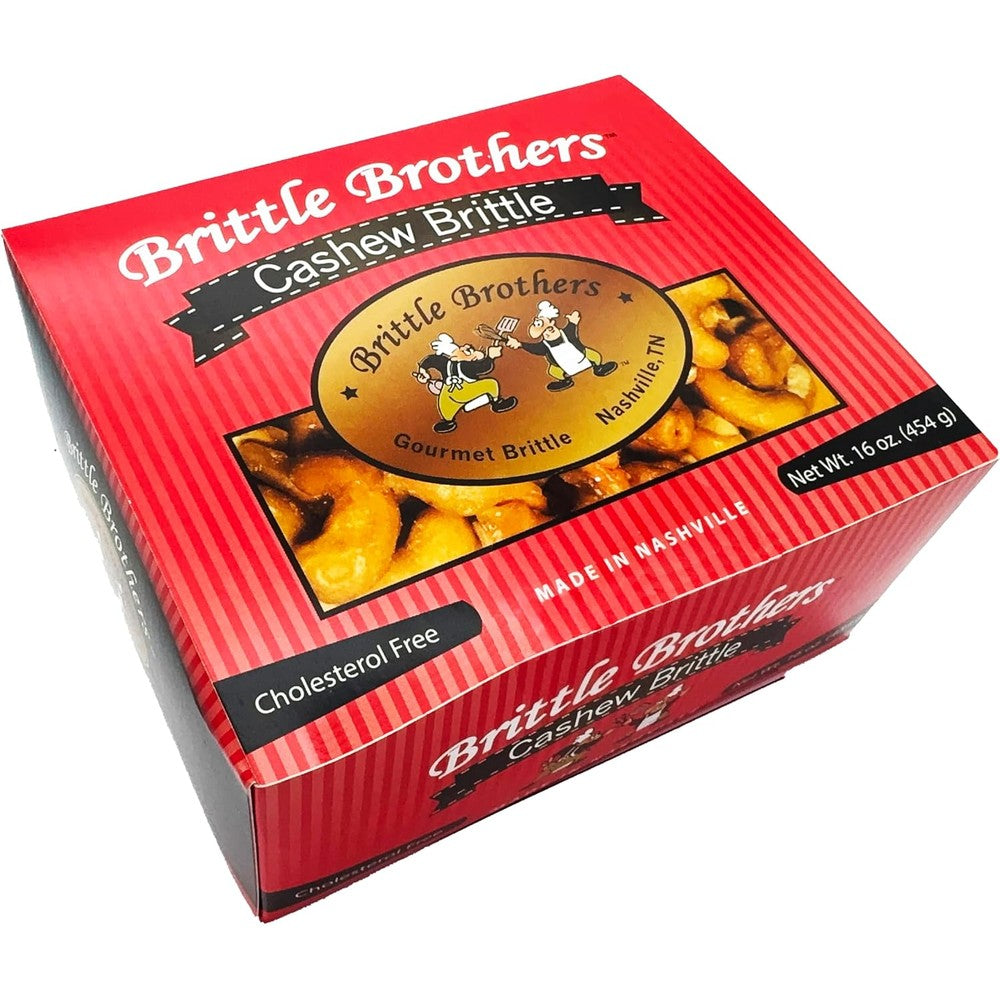 Brittle Brothers Handcrafted Cashew Brittle Premium Gourmet Candy Gift Box 16 Ounce