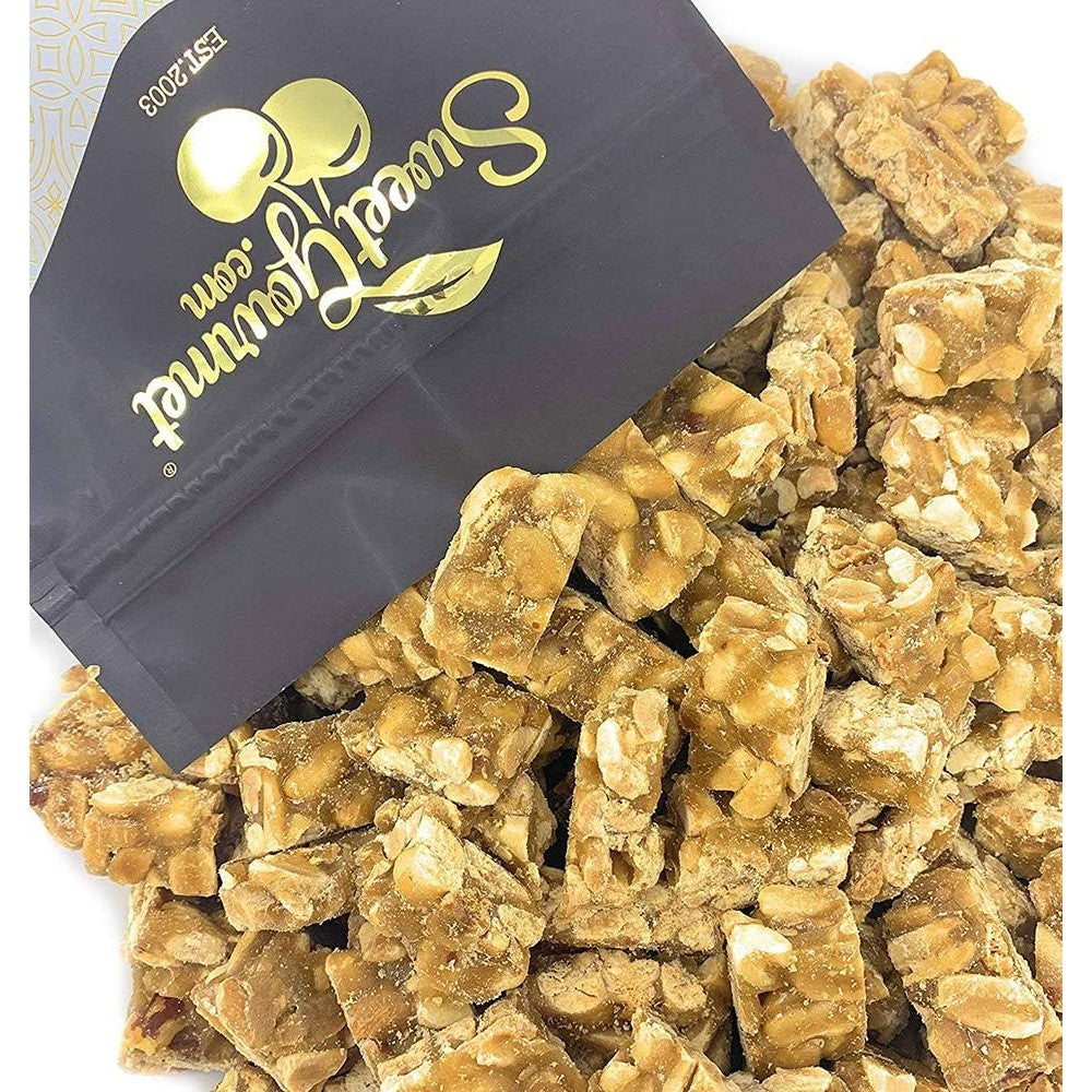 SweetGourmet Classic Old Fashioned Peanut Butter Squares Crispy Peanut Brittle Candy Gluten Free Sweet And Salty Roasted Peanut Bars Bulk Pack 2 Pound