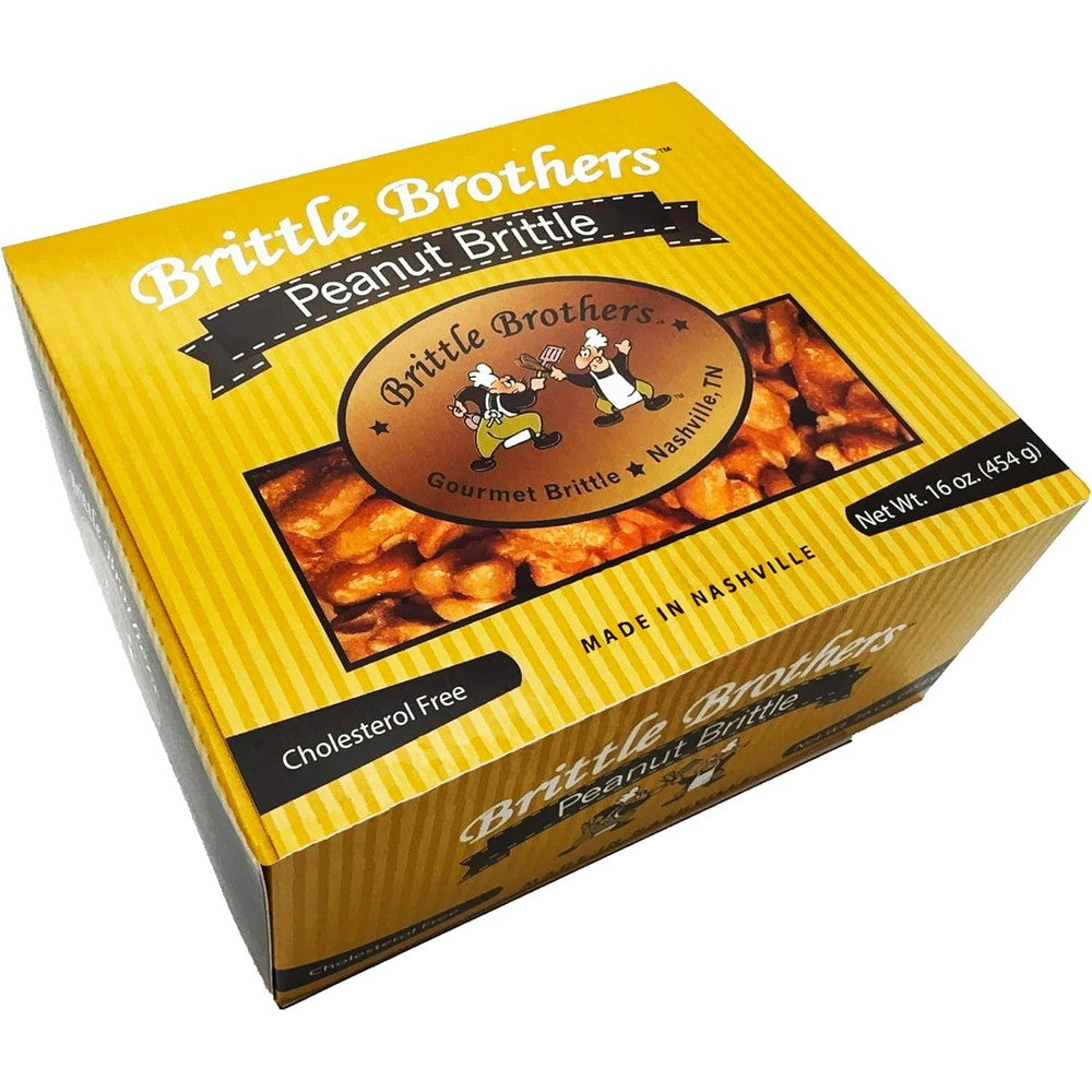 Brittle Brothers Gourmet Peanut Brittle All Natural Candy With More Nuts And Less Sugar Special Holiday Gift Box Sixteen Ounce