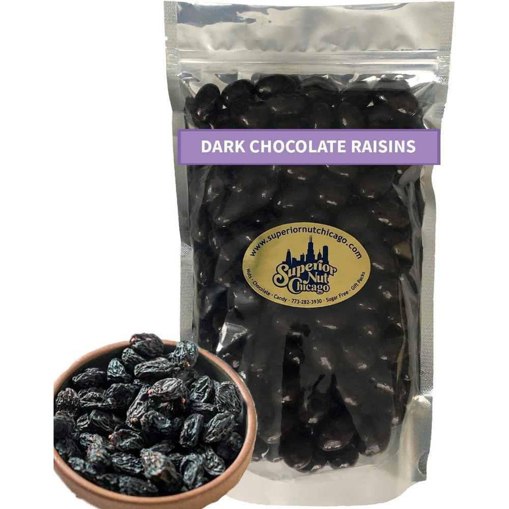 Superior Nut Chicago Dark Chocolate Covered Raisins Fruity Raisins Coated In 64 Percent Rich Dark Chocolate 2.5 Pounds Bag