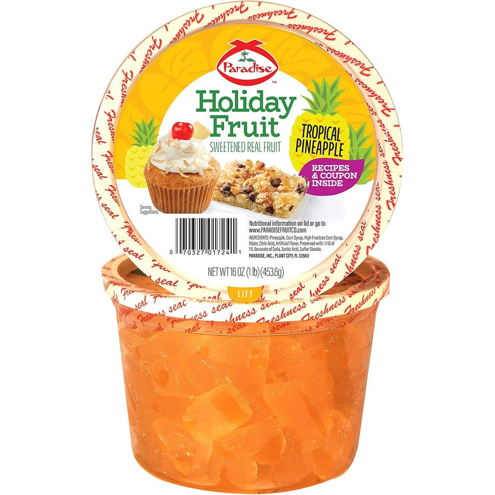 Paradise Pineapple Wedges, Authentic USA Imported Candied Tropical Fruit, 16 Ounce Resealable Pouch