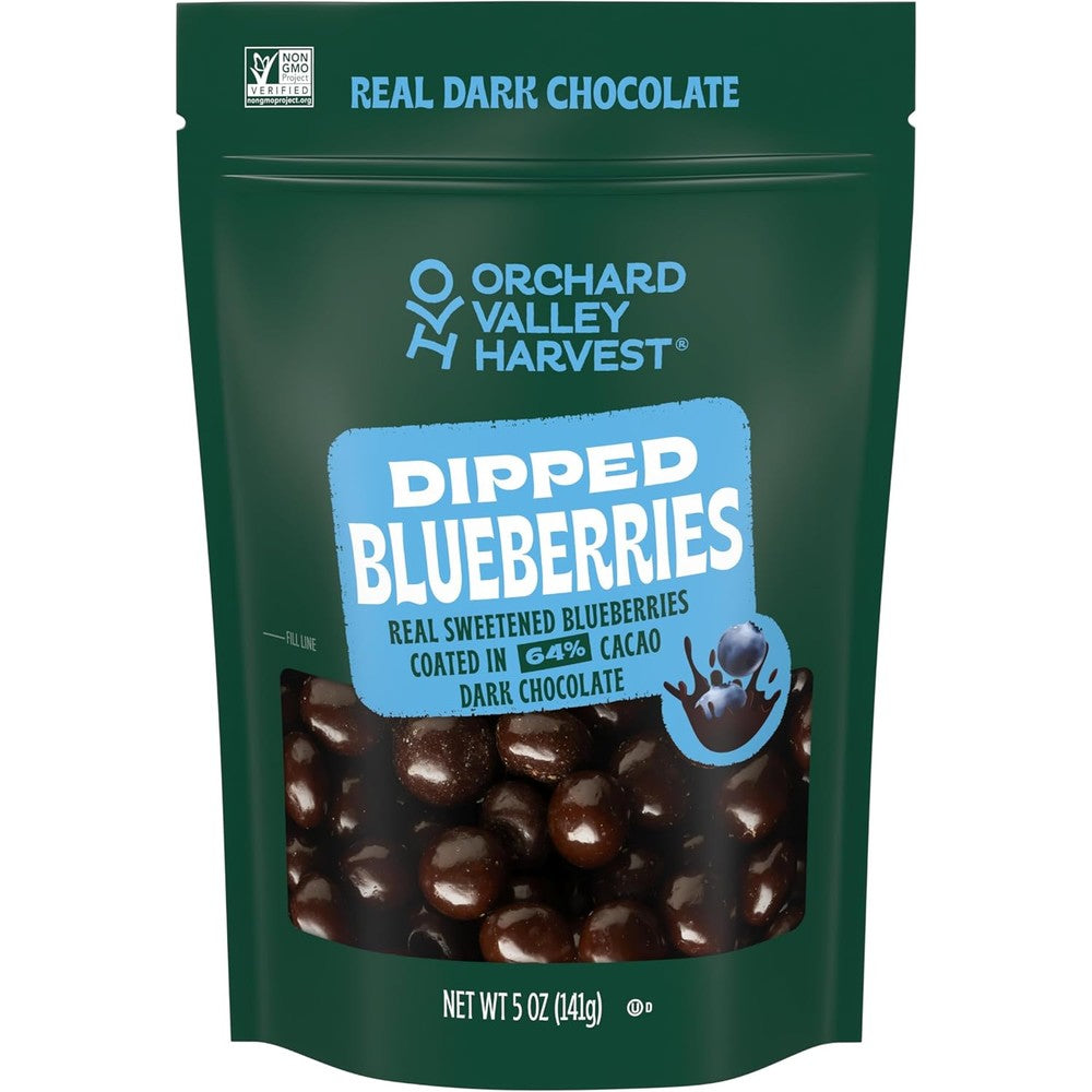Orchard Valley Harvest Dark Chocolate Dipped Blueberries Made With Real Sweetened Blueberries Gluten Free 5 Ounce Stand Up Bag