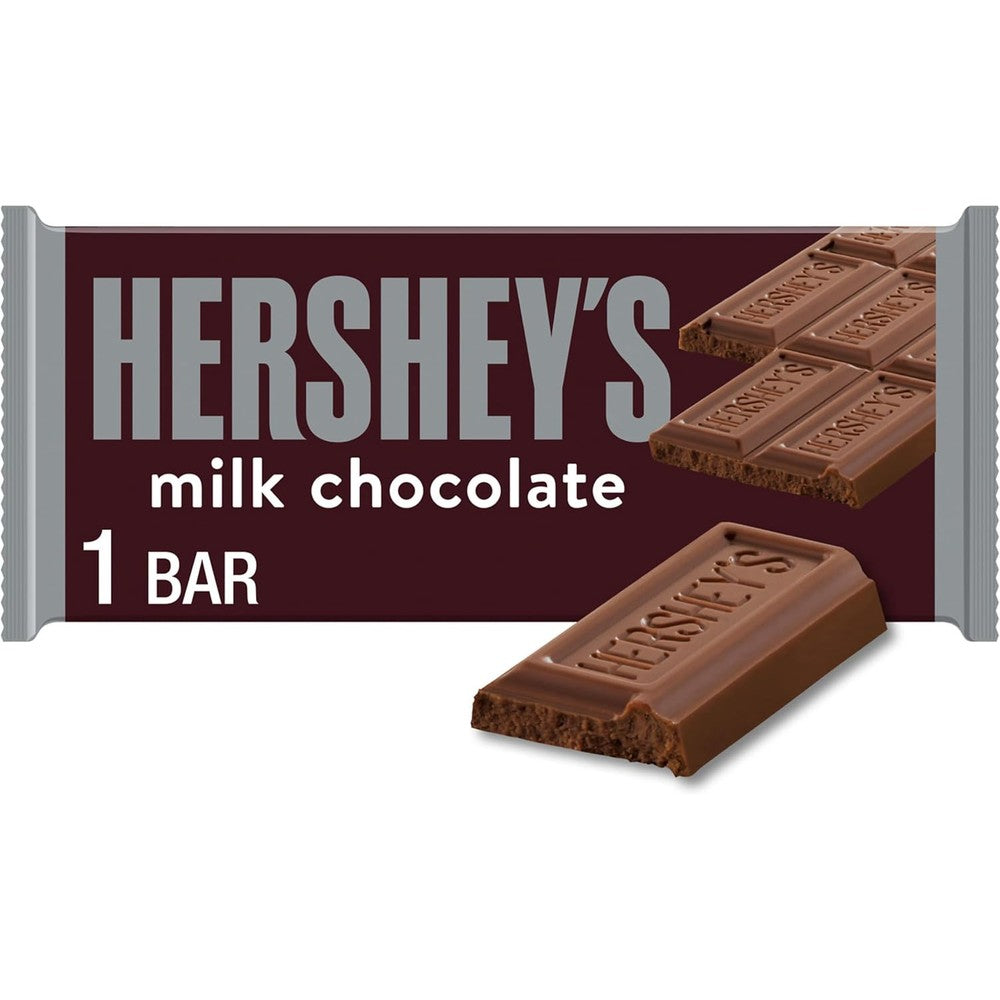 HERSHEY'S Milk Chocolate Candy Bar Classic American Creamy Chocolate Treat Gluten Free Kosher Certified 1.55 Ounce