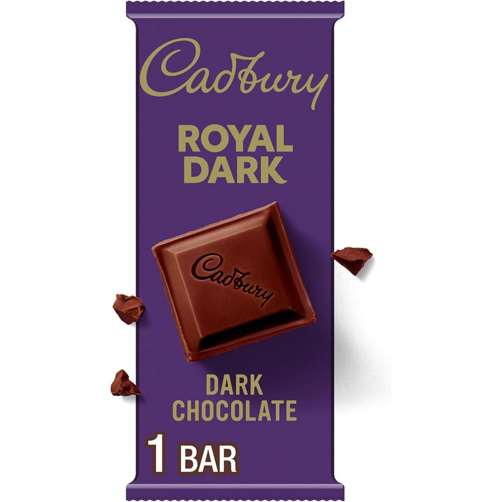 Cadbury Royal Dark Chocolate Candy Bar Semi Sweet Dark Chocolate Bars Imported From USA Fourteen Count Bulk Pack Three Point Five Ounce