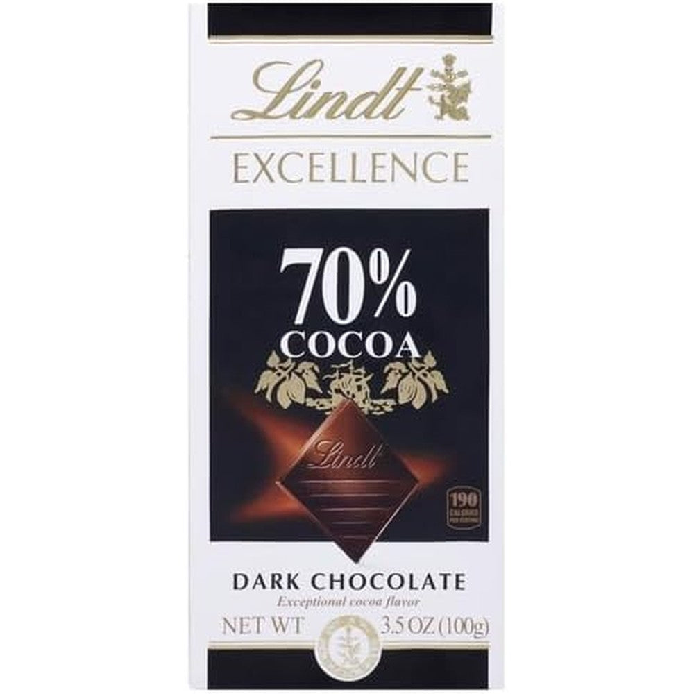 Lindt Excellence 70 Percent Cocoa Dark Chocolate Candy Bar Smooth Extra Fine Intense Dark Chocolate Bar 3.5 Ounce