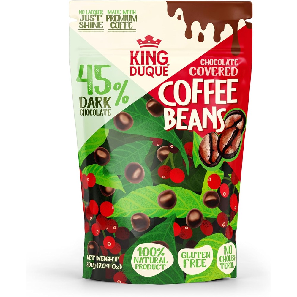 Kingduque chocolate covered espresso beans six pack front view