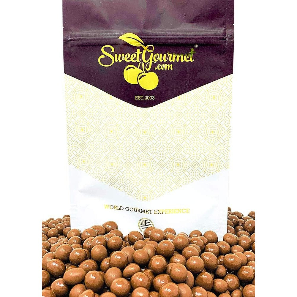 SweetGourmet Milk Chocolate Covered Espresso Coffee Beans Crunchy Gourmet Snack 1 Pound Pouch