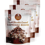 Chocolate Orchard Dark Chocolate Covered Espresso Beans Made with Fifty Six Percent Cacao Kosher Certified Snack Six Ounce Bag Pack of Three
