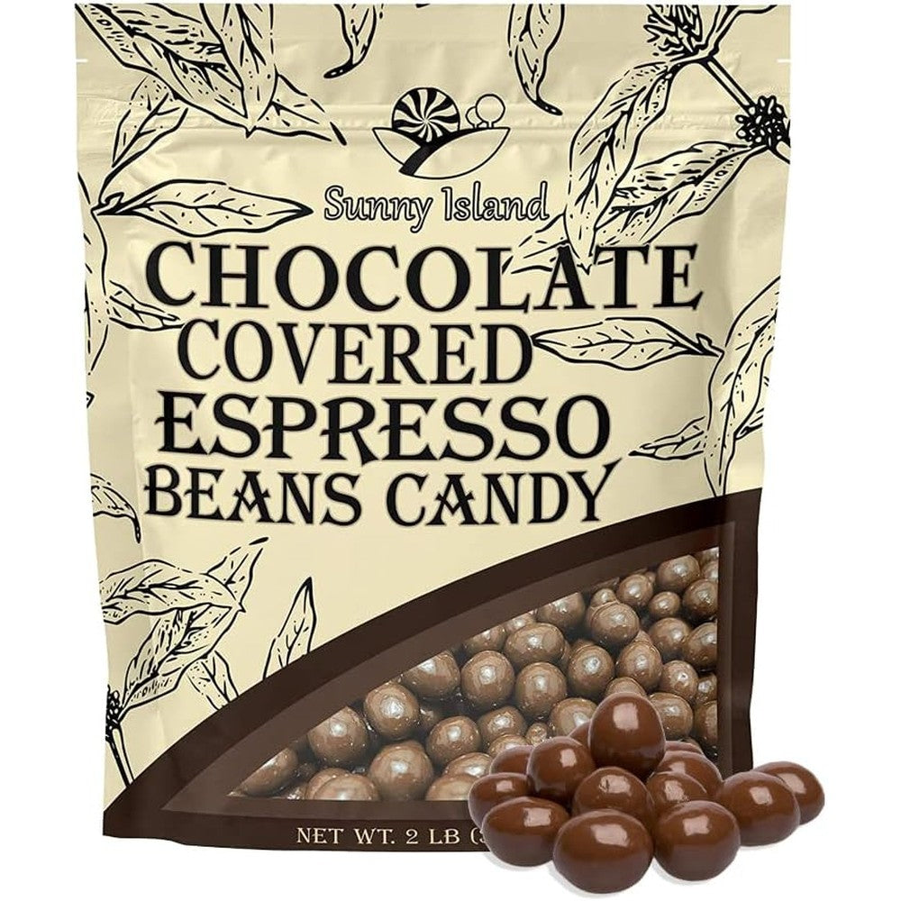 Nutic Milk Chocolate Covered Espresso Coffee Beans Crunchy Roasted Coffee Candy Snack Gourmet Dessert Topping Two Pound Bag