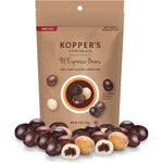 Kopper's Chocolate Covered Espresso Beans NY Blend Assorted Coffee Flavors Cream Cappuccino Milk And Dark Chocolate 4 Ounce