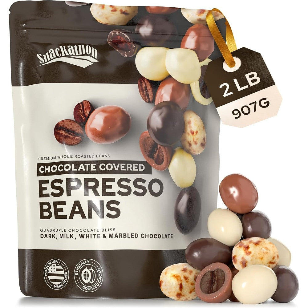 Snackathon chocolate covered espresso beans 2 pound bag