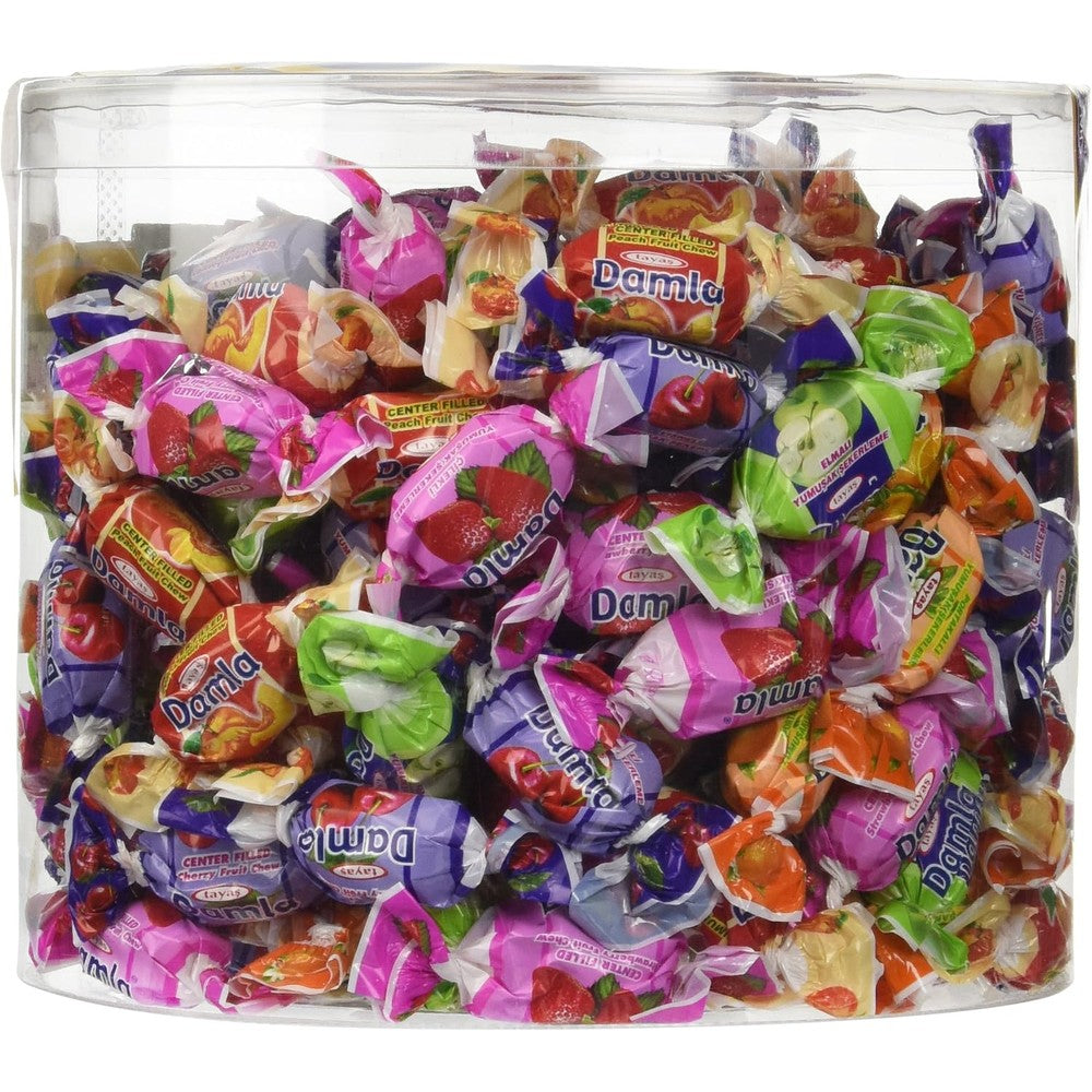Tayas Damla Colombina Fancy Filled Soft Candy Assortment Featuring Strawberry Peach Apple Cherry And Orange Fruit Flavors 800 Grams