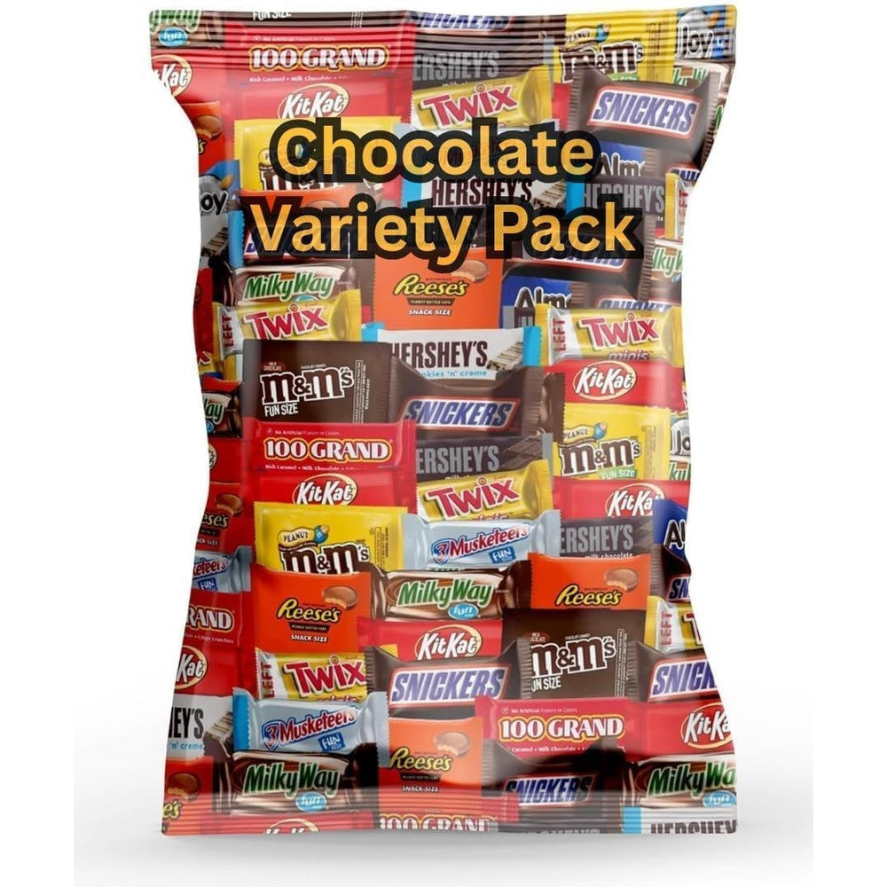 Pisoka Assorted Chocolate Candy Bag Individually Wrapped Bulk Mix of Fun Size Bars Peanut Butter Cups and Wafer Favorites Two Pounds