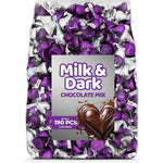 Candylish Chocolate Mix Milk Chocolate And Dark Chocolate Assortment Pack Wrapped In Purple And Silver Foils Two Pound Bulk Candy Bag