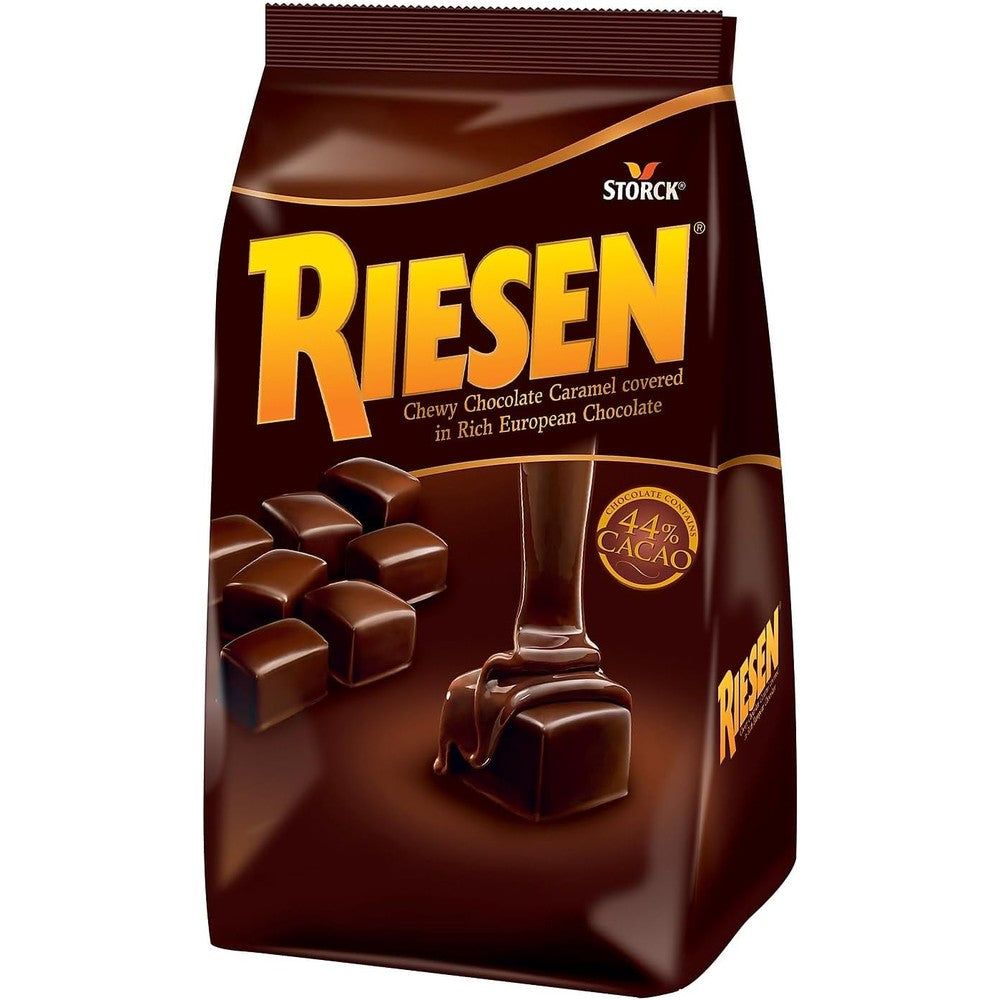 Riesen Dark Chocolate Covered Chewy Caramel Candies Made With Forty Five Percent Cacao Individually Wrapped Bulk Family Bag Thirty Ounce