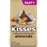 Hershey's Kisses Milk Chocolate With Almonds Candy Bulk Party Pack Thirty Two Ounce Bag