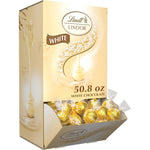 Lindt LINDOR White Chocolate Candy Truffles With Smooth Melting Truffle Center Fifty Point Eight Ounce One Hundred Twenty Count Bulk Box
