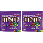 M&M'S Dark Chocolate Candy Family Size Bulk Candy Chocolate Eighteen Ounce Resealable Bulk Bag Pack Of Two