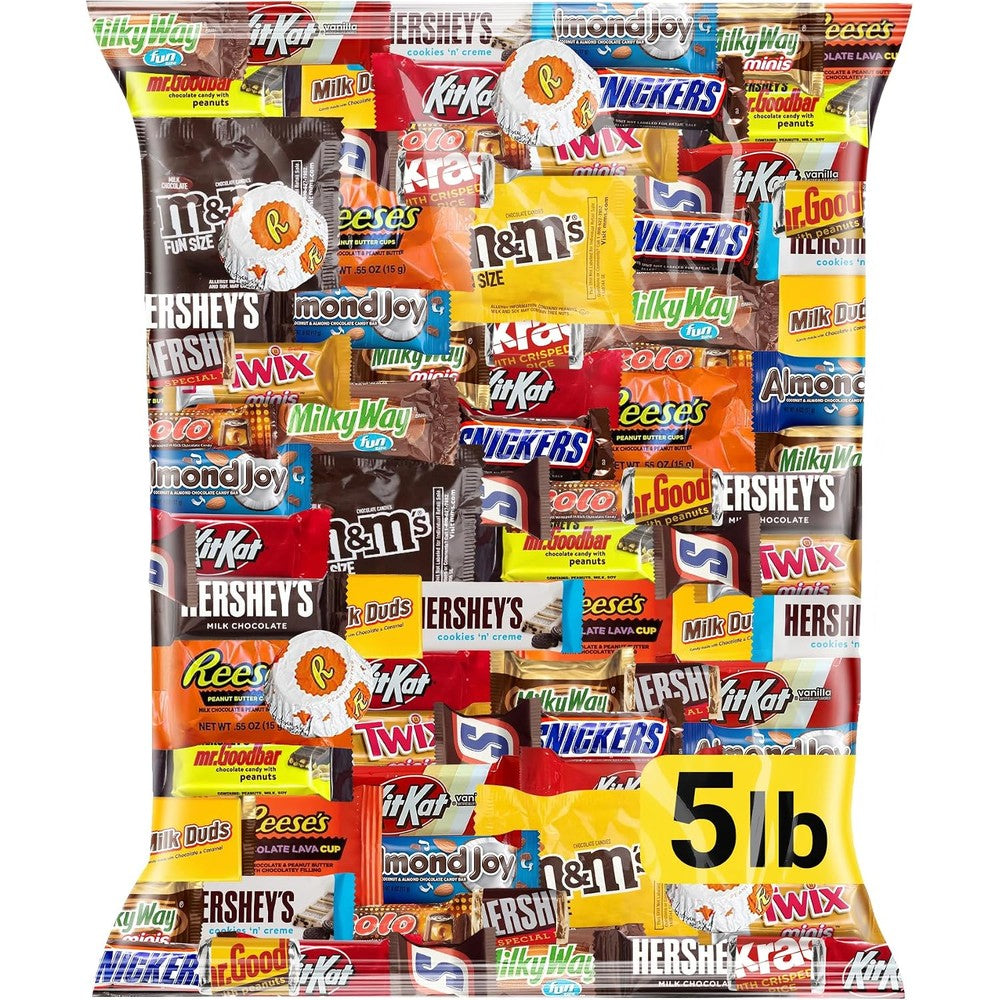 One Candy Way Chocolate Assorted Bulk Candy Variety Pack Mini Chocolate Bars Milk And Dark Chocolate Mix Five Pounds