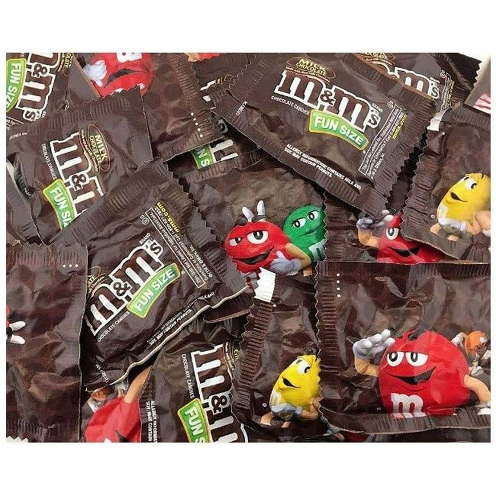 M&M's Milk Chocolate Fun Size Candy Bulk Pack 70 Count 2 Pounds For Parties And Snacking
