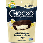 Chocxo Organic Seventy Two Percent Dark Chocolate Lemon Creme Cups Three Point Forty Five Ounce