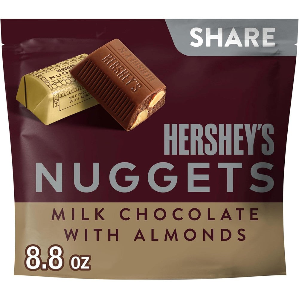Hershey's Nuggets Milk Chocolate With Almonds Candy Share Pack 8.8 Ounce